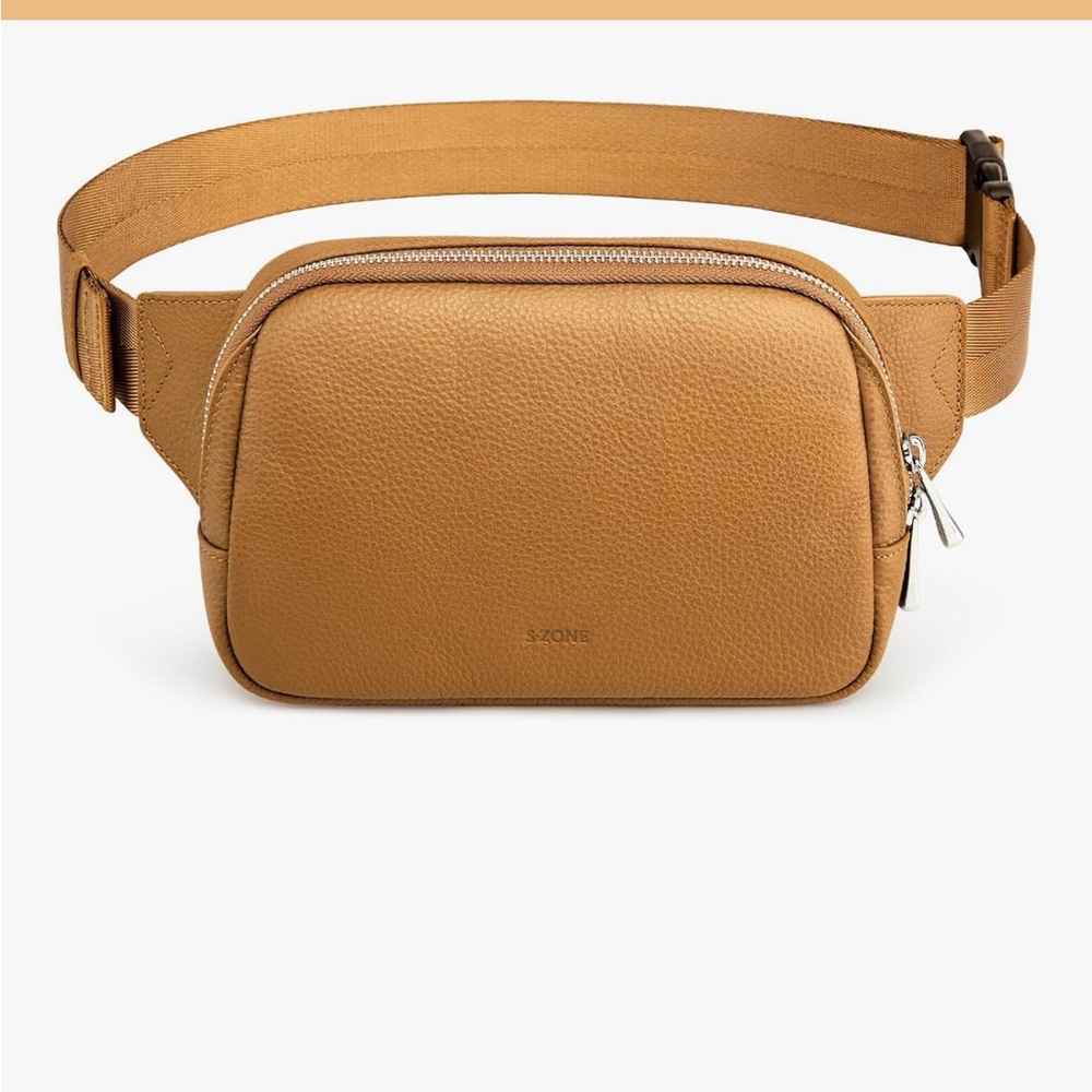 S-Zone Brown Leather Belt Bag Fanny Pack NWT